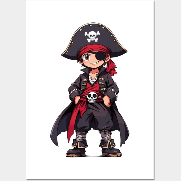 Cute Cartoon Pirate Boy Happy Wall Art by designs4days